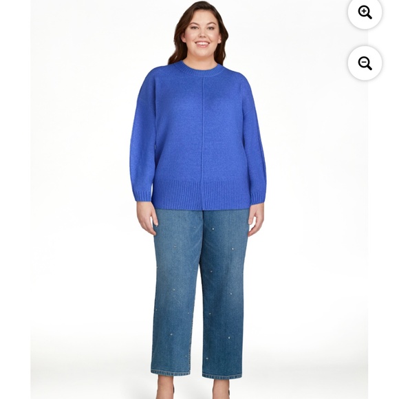 Scoop NYC Plus Dazzling Blue Crewneck Sweater Size 4X NWT - Picture 3 of 9